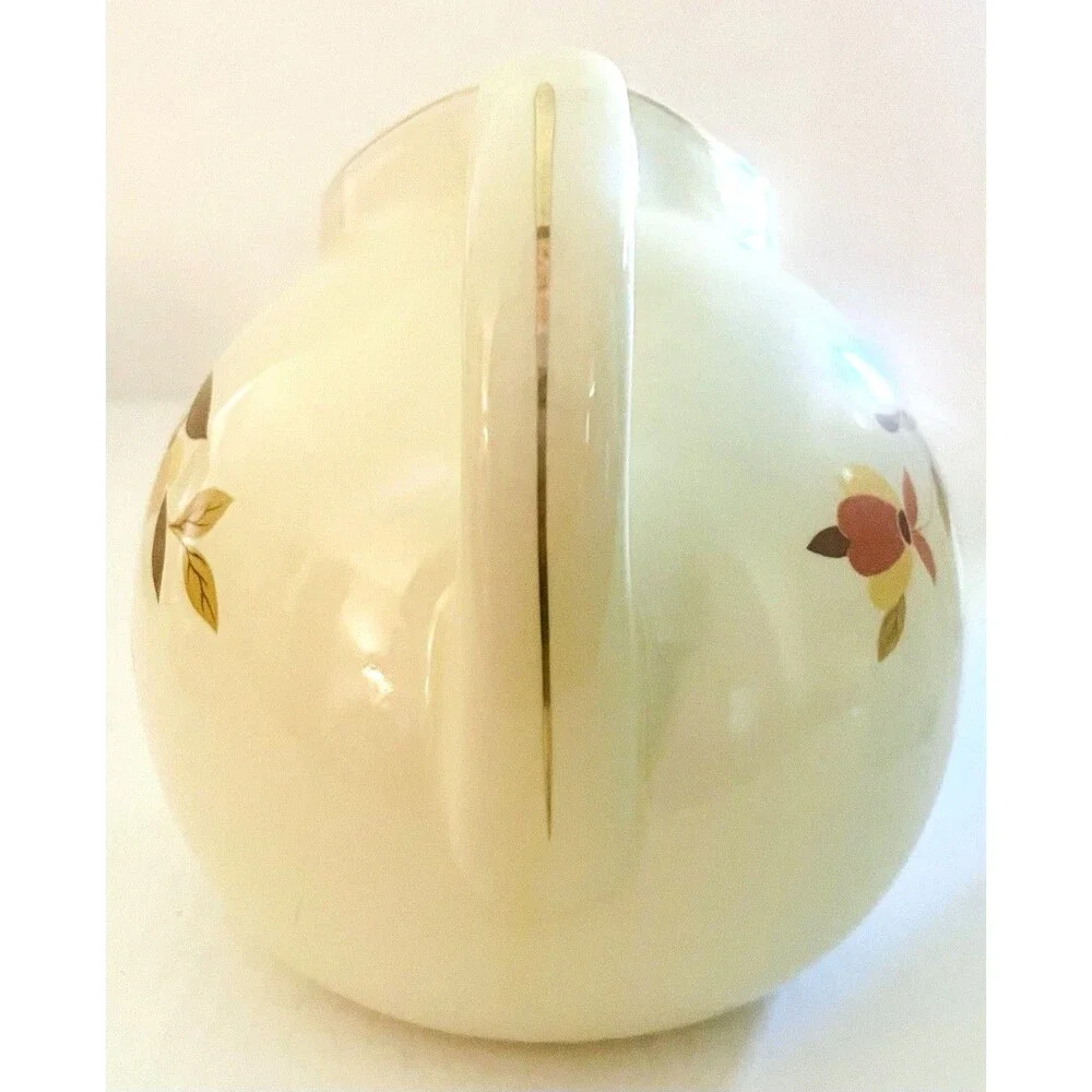 Vintage Hall's Superior Quality Autumn Leaf Ice Lip Tea Water Pitcher 8 inch